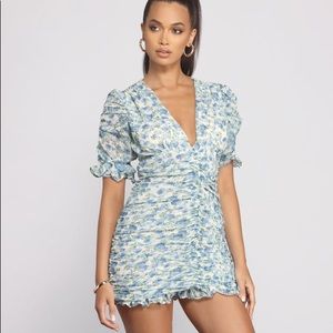 WINDSOR - Floral Persuasion Ruched Mini Dress